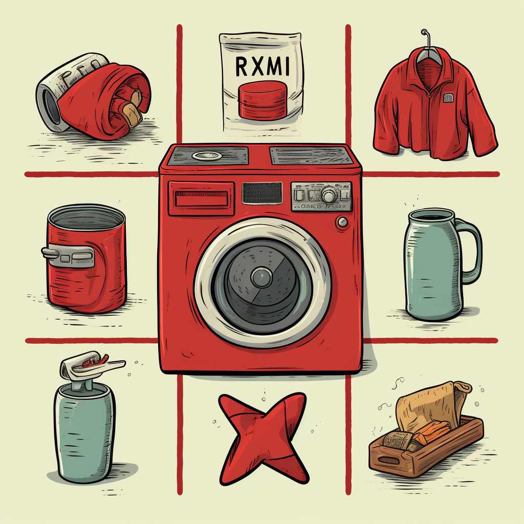 different types of cloth in on Washing machine