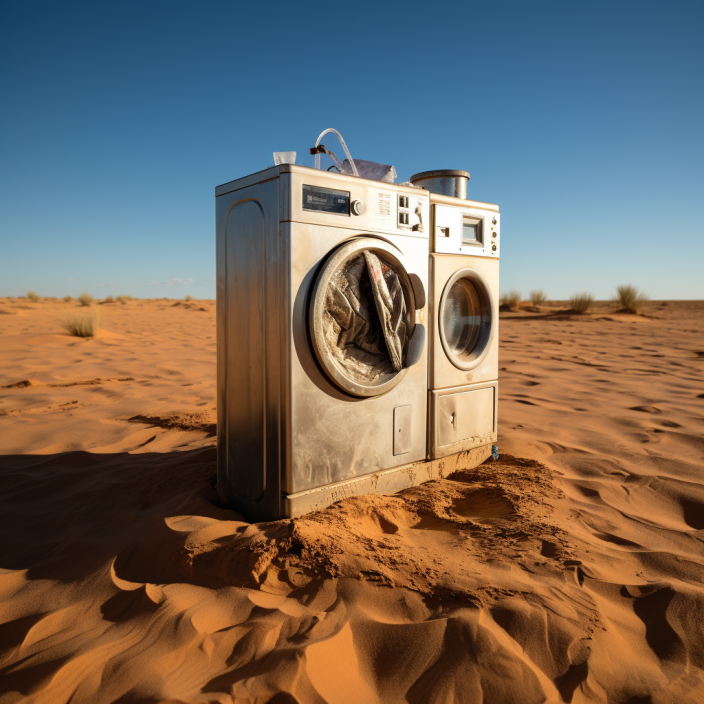 washing machine in the middle of the Simpson Desert